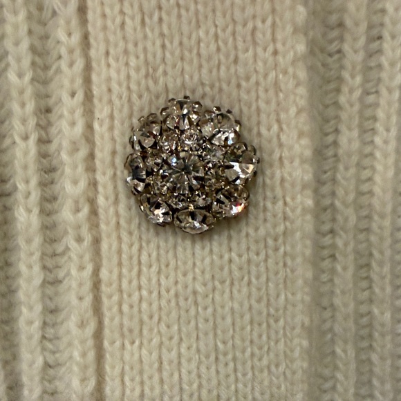 Ganni Cream Crystal Button Oversized Cardigan - Picture 10 of 12